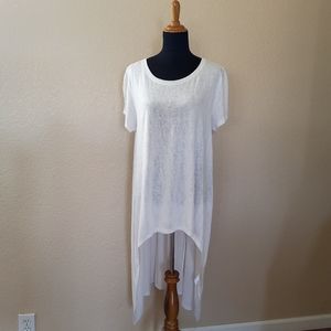 Dubgee by Whoopi High-Low Knit Top Size L White